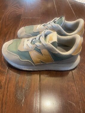 New Balance Kids Sneakers - Sage Green with Cream & Gold Accents